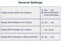 Shift General Settings